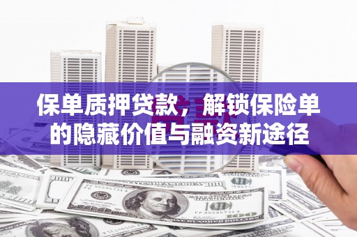 禅城保单质押贷款，解锁保险单的隐藏价值与融资新途径
