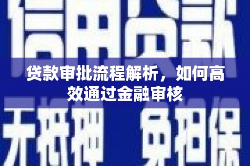阳高贷款审批流程解析，如何高效通过金融审核