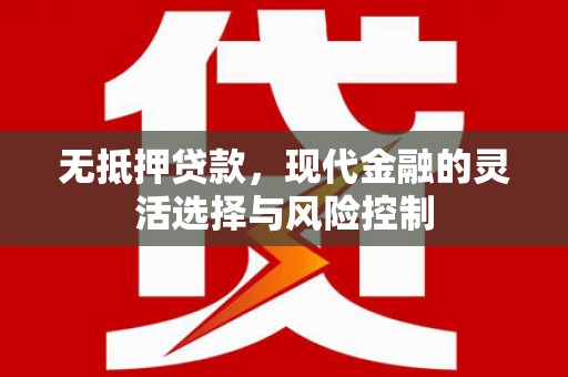 代县无抵押贷款，现代金融的灵活选择与风险控制