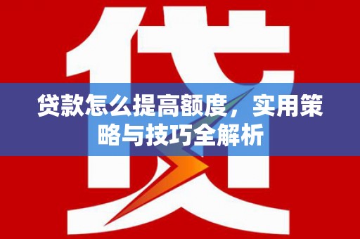 中原贷款怎么提高额度，实用策略与技巧全解析
