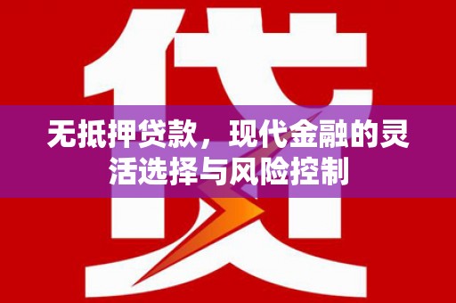 邯郸无抵押贷款，现代金融的灵活选择与风险控制