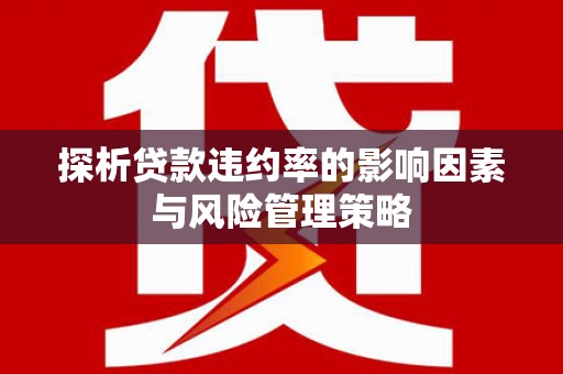 龙江探析贷款违约率的影响因素与风险管理策略