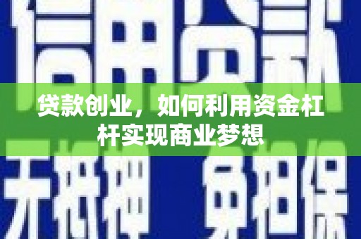 狮潭贷款创业，如何利用资金杠杆实现商业梦想